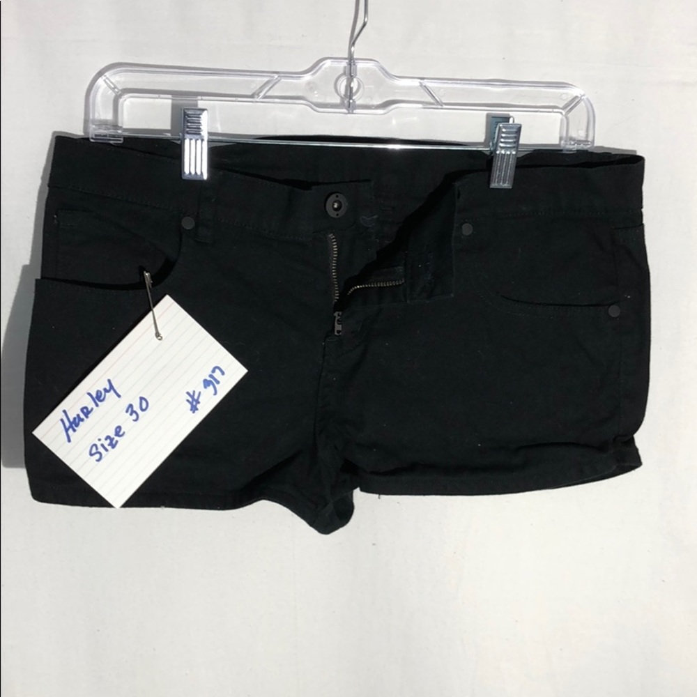 Hurley Size 30 Black Denim Shorts